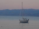 Yacht in twilight near Chersonissos.